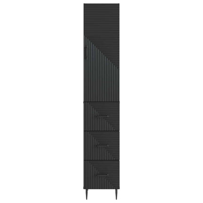 vidaXL Cabinet Set 2 pcs 33 x 34.5 x 90 cm Engineered Wood Black