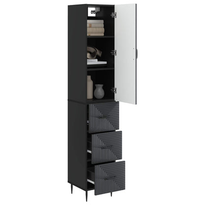 vidaXL Cabinet Set 2 pcs 33 x 34.5 x 90 cm Engineered Wood Black