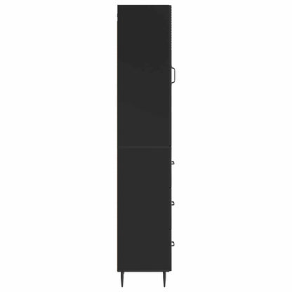 vidaXL Cabinet Set 2 pcs 33 x 34.5 x 90 cm Engineered Wood Black
