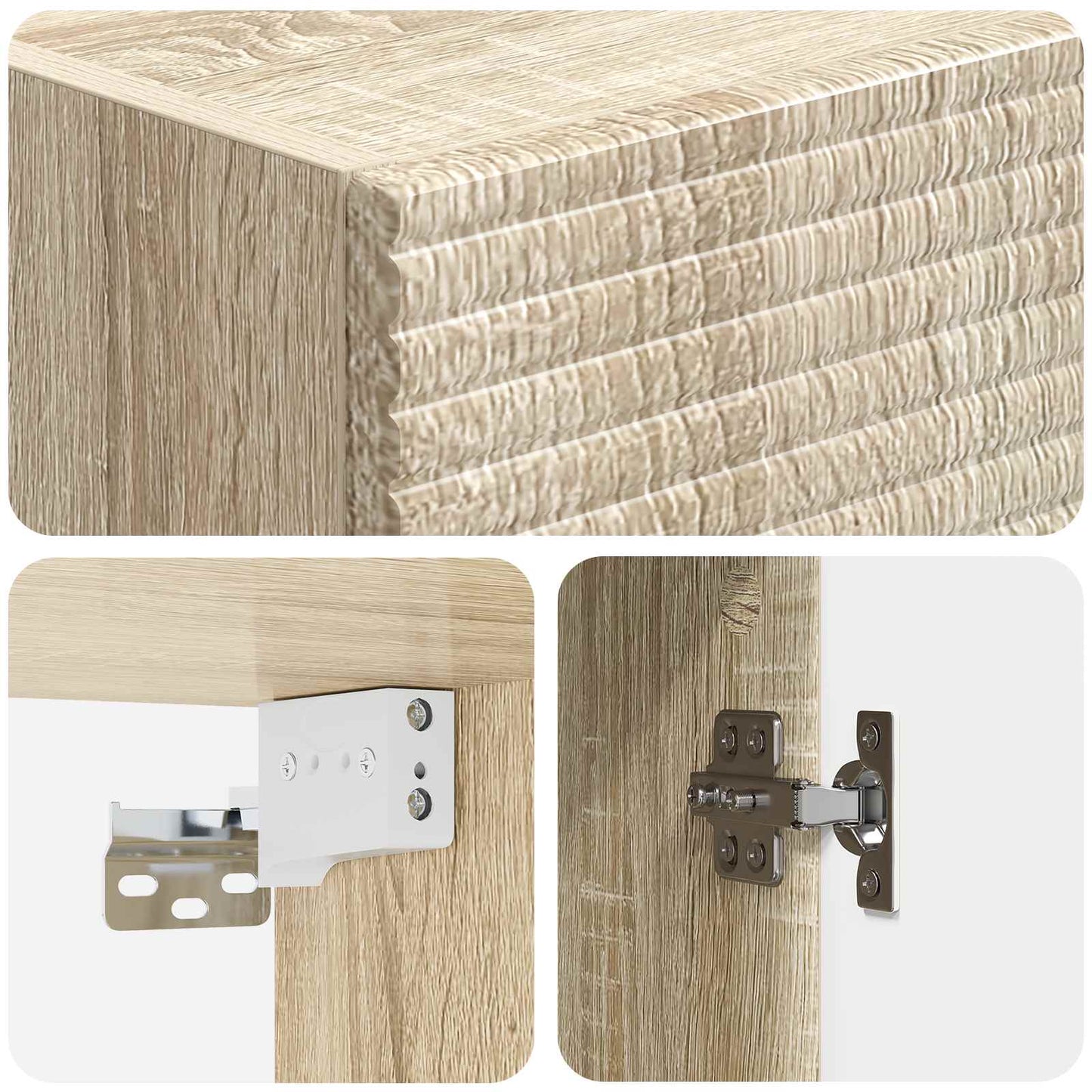 vidaXL Cabinet Set 2 pcs 33 x 34.5 x 90 cm Engineered Wood Sonoma Oak