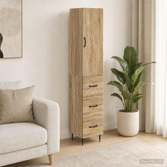 vidaXL Cabinet Set 2 pcs Sonoma Oak 33 x 34.5 x 90 cm Engineered Wood