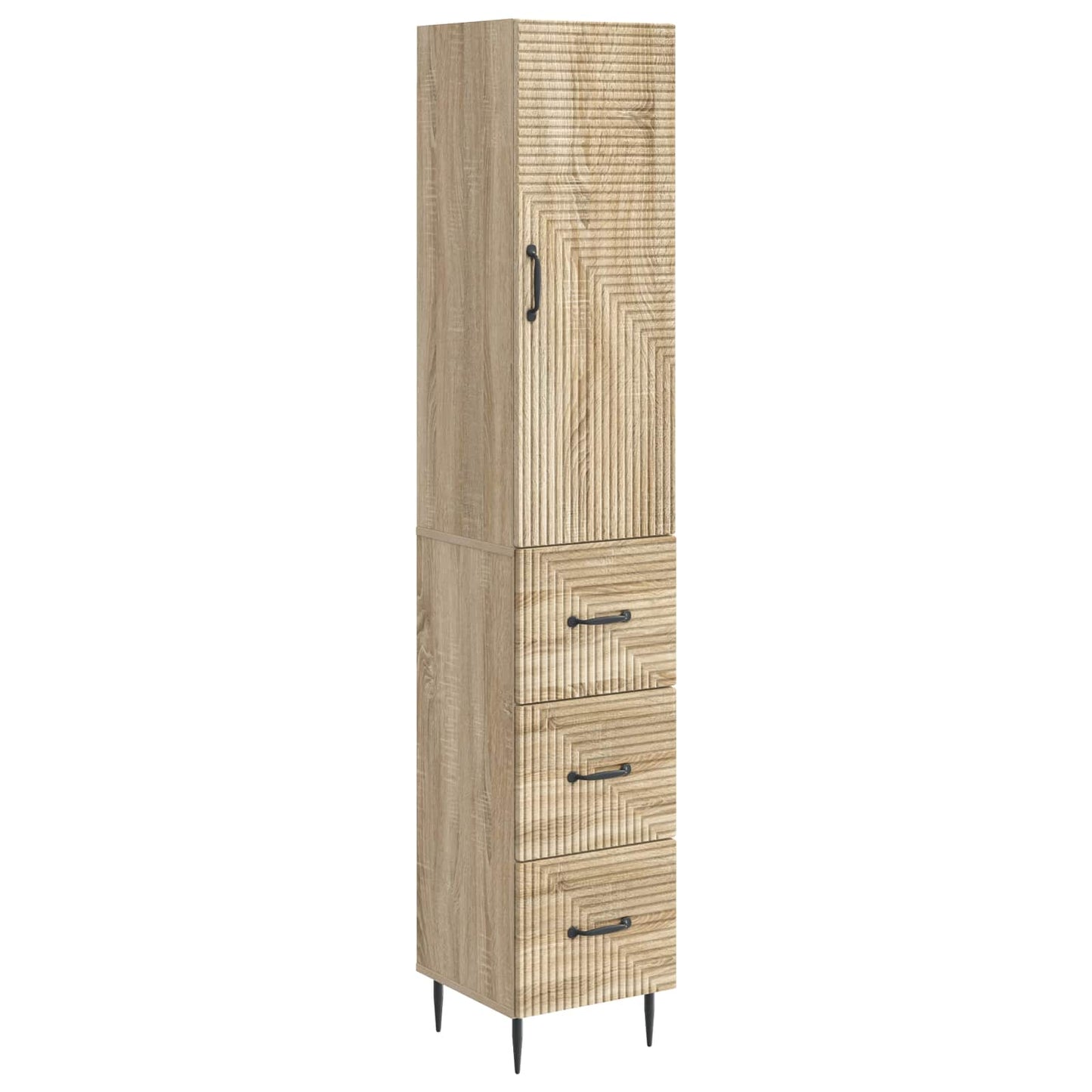 vidaXL Cabinet Set 2 pcs 33 x 34.5 x 90 cm Engineered Wood Sonoma Oak