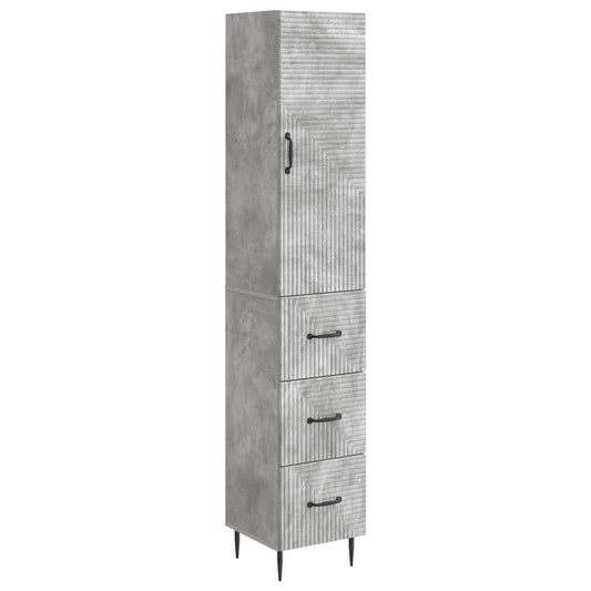 vidaXL Cabinet Set 2 pcs Concrete Grey 33 x 34.5 x 90 cm