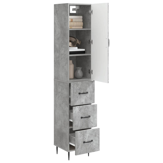 vidaXL Cabinet Set 2 pcs Concrete Grey 33 x 34.5 x 90 cm