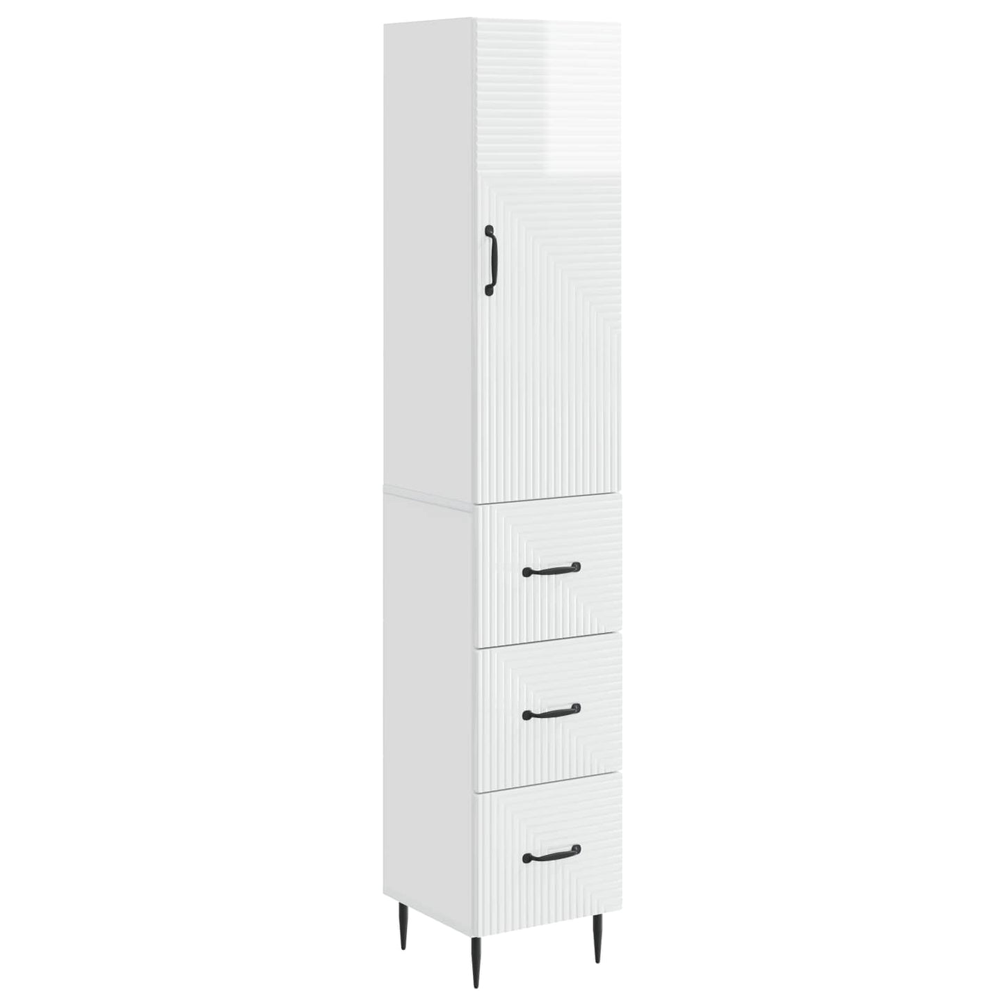 vidaXL Cabinet Set 2 pcs High Gloss White 33 x 34.5 x 90 cm
