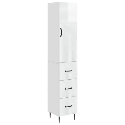 vidaXL Cabinet Set 2 pcs High Gloss White 33 x 34.5 x 90 cm