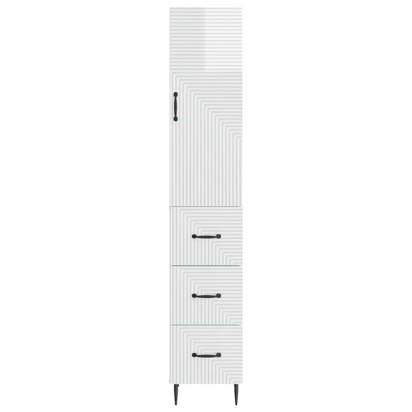 vidaXL Cabinet Set 2 pcs High Gloss White 33 x 34.5 x 90 cm