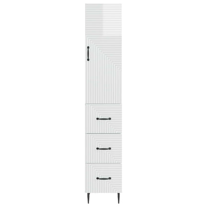 vidaXL Cabinet Set 2 pcs High Gloss White 33 x 34.5 x 90 cm