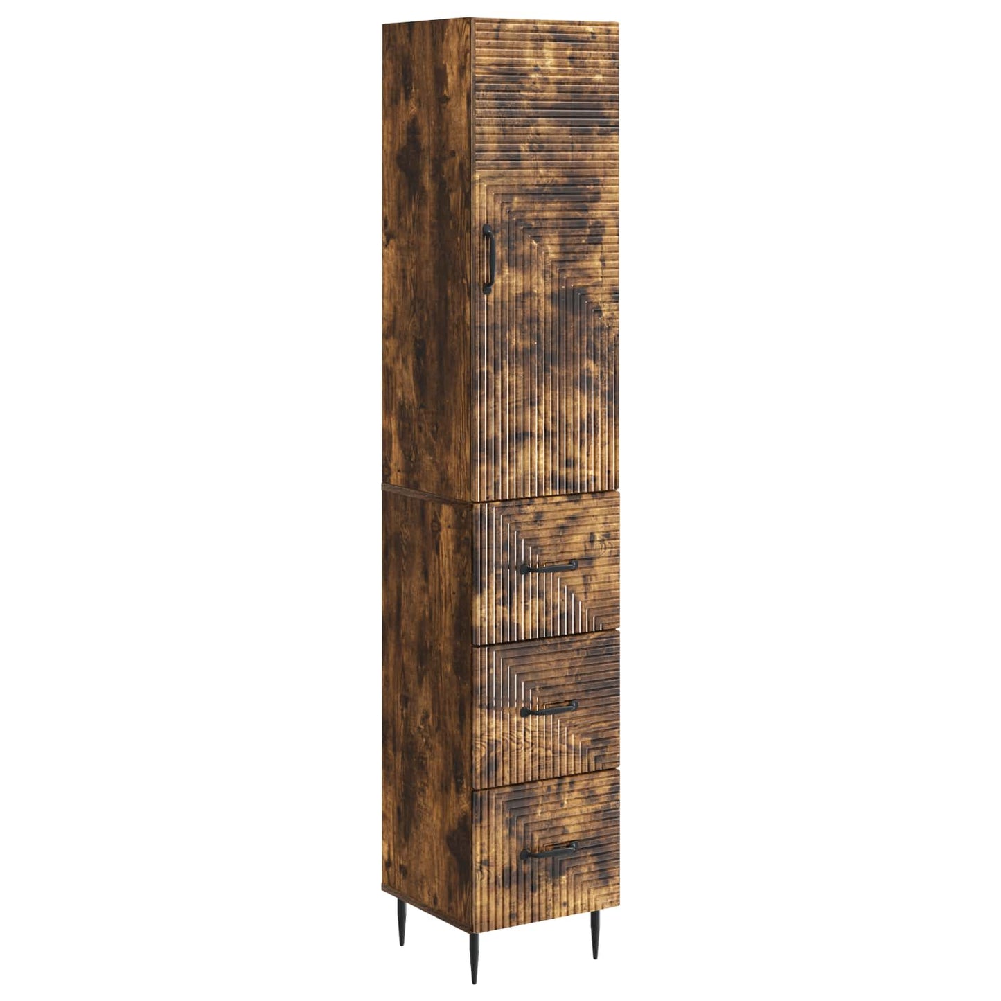 vidaXL Cabinet Set 2 pcs Smoked Oak 33 x 34.5 x 90 cm Engineered Wood