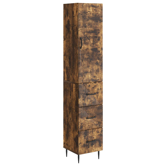vidaXL Cabinet Set 2 pcs Smoked Oak 33 x 34.5 x 90 cm Engineered Wood
