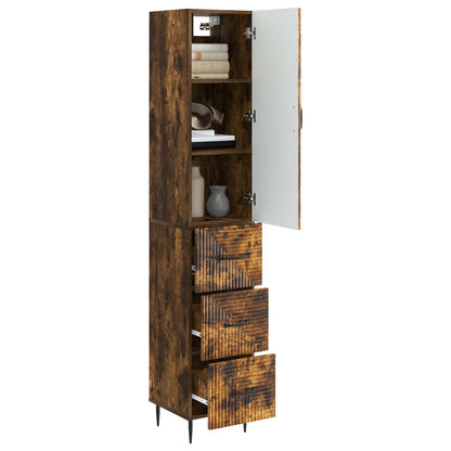vidaXL Cabinet Set 2 pcs Smoked Oak 33 x 34.5 x 90 cm Engineered Wood