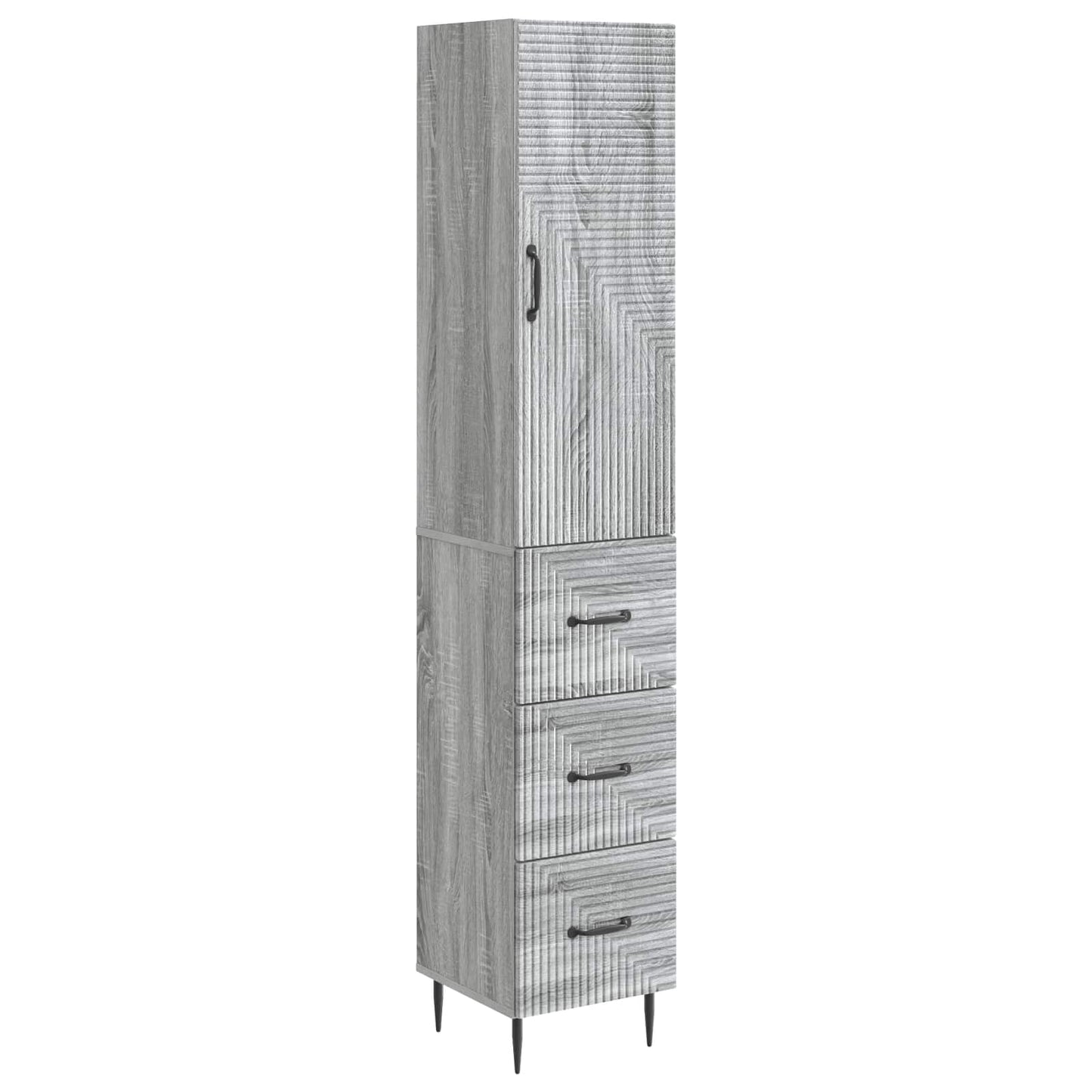 vidaXL Cabinet Set 2 pcs Grey Sonoma 33 x 34.5 x 90 cm Engineered Wood