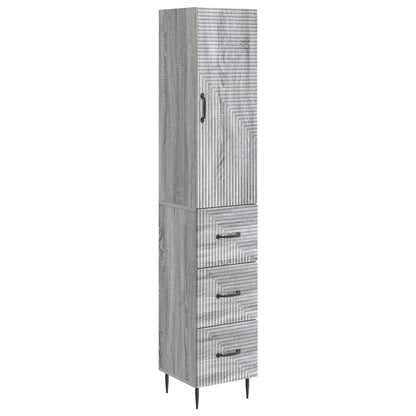vidaXL Cabinet Set 2 pcs Grey Sonoma 33 x 34.5 x 90 cm Engineered Wood