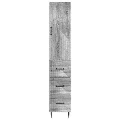 vidaXL Cabinet Set 2 pcs 33 x 34.5 x 90 cm Engineered Wood Grey Sonoma