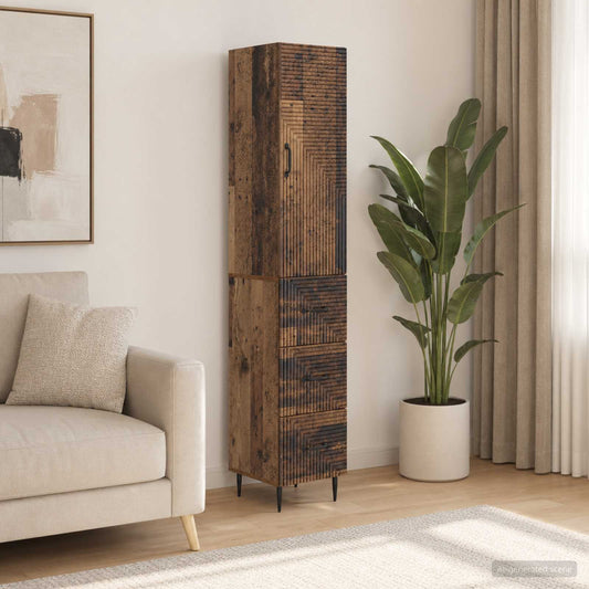 vidaXL Cabinet Set 2 pcs Old Wood 33 x 34.5 x 90 cm Engineered Wood