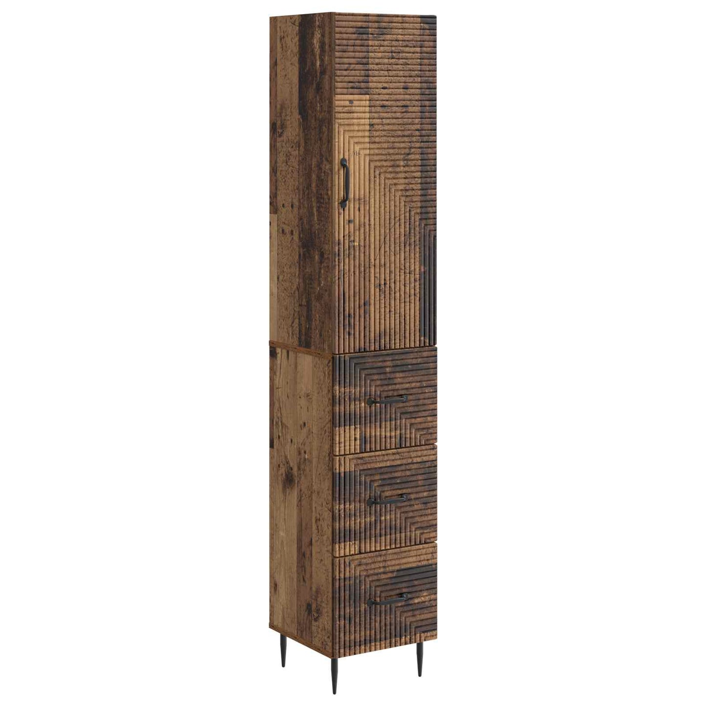 vidaXL Cabinet Set 2 pcs 33 x 34.5 x 90 cm Engineered Wood Old Wood