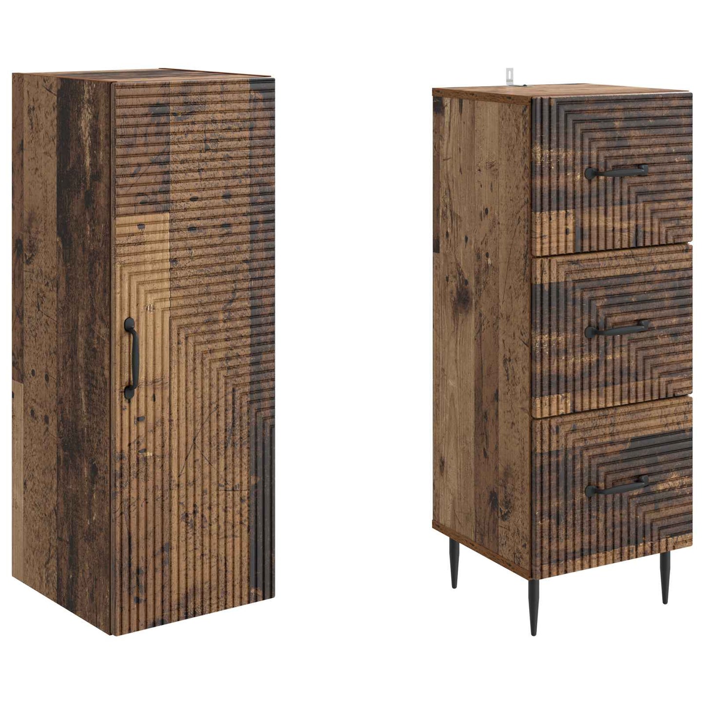 vidaXL Cabinet Set 2 pcs 33 x 34.5 x 90 cm Engineered Wood Old Wood