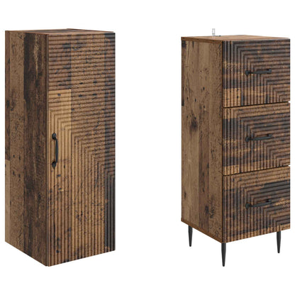 vidaXL Cabinet Set 2 pcs 33 x 34.5 x 90 cm Engineered Wood Old Wood