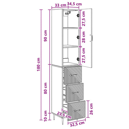 vidaXL Cabinet Set 2 pcs 33 x 34.5 x 90 cm Engineered Wood Old Wood