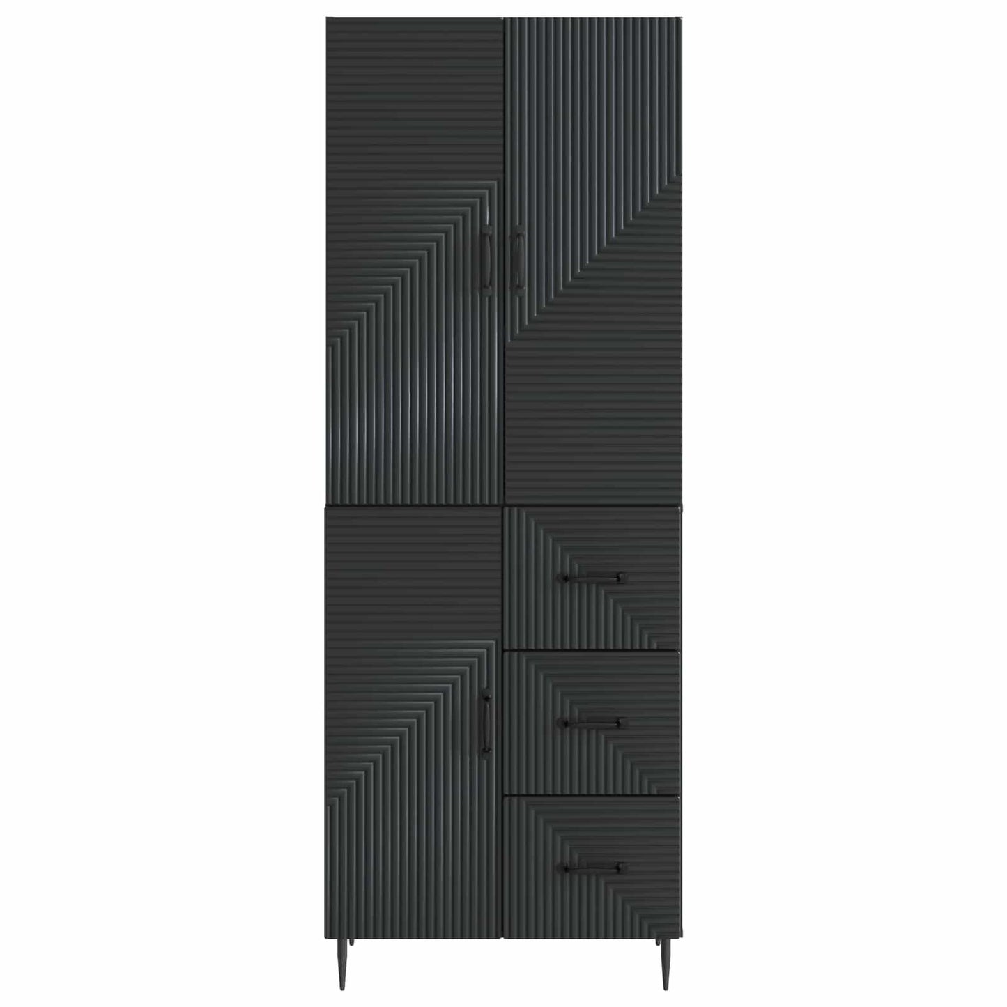 vidaXL Cabinet Set 2 pcs Black Engineered Wood