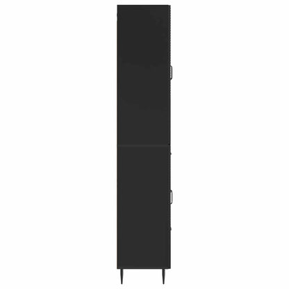 vidaXL Cabinet Set 2 pcs Black Engineered Wood