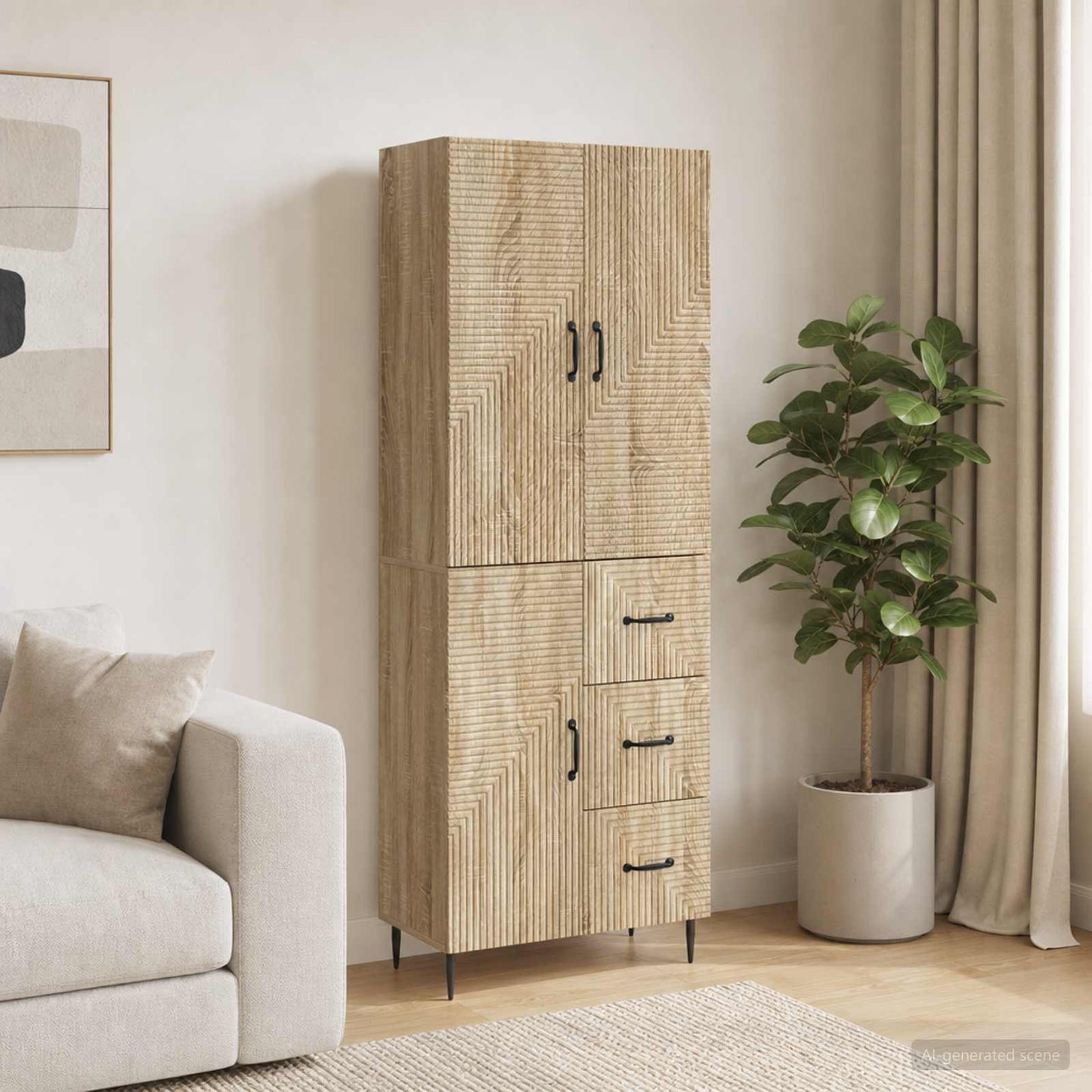 vidaXL Cabinet Set 2 pcs Sonoma Oak Engineered Wood