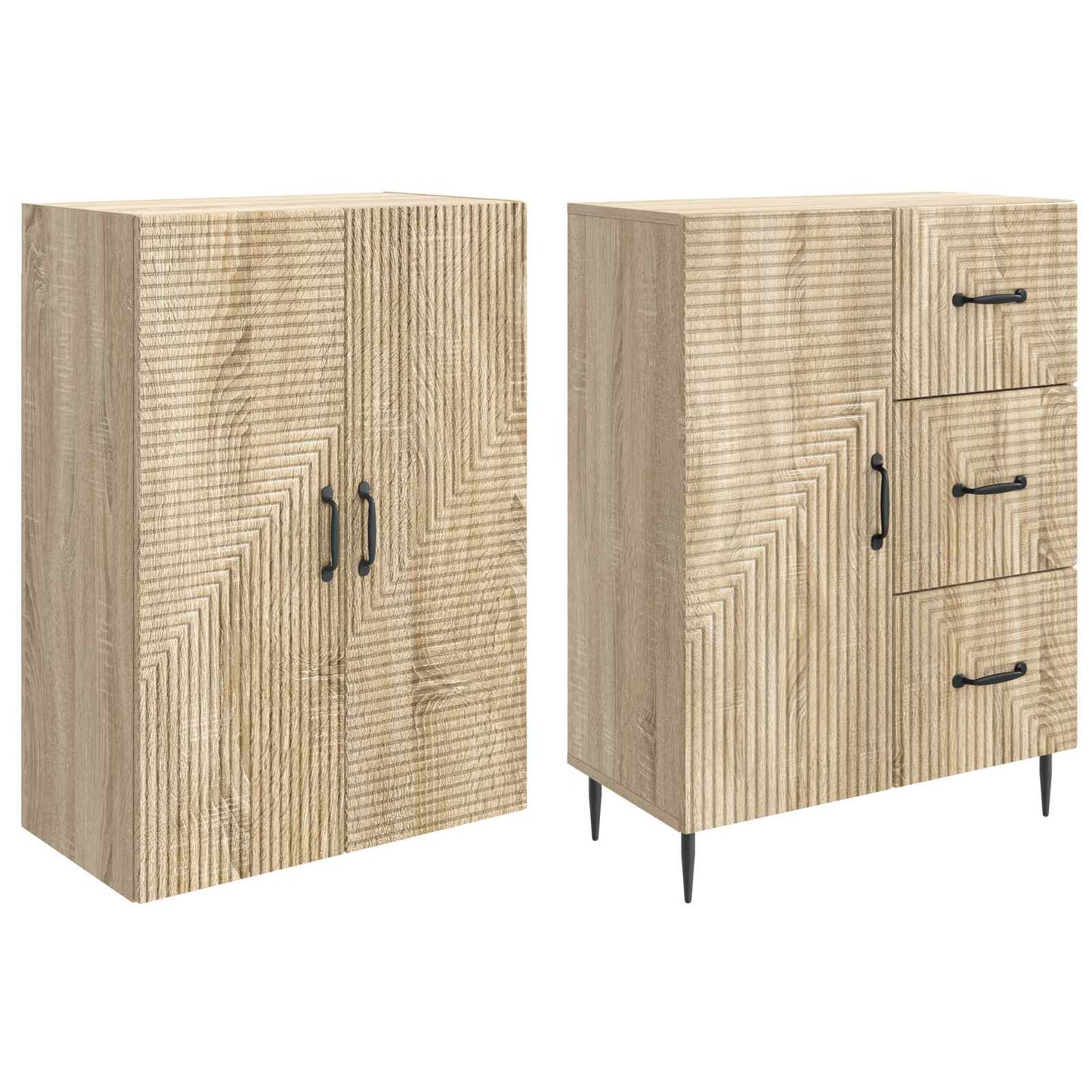 vidaXL Cabinet Set 2 pcs Sonoma Oak Engineered Wood
