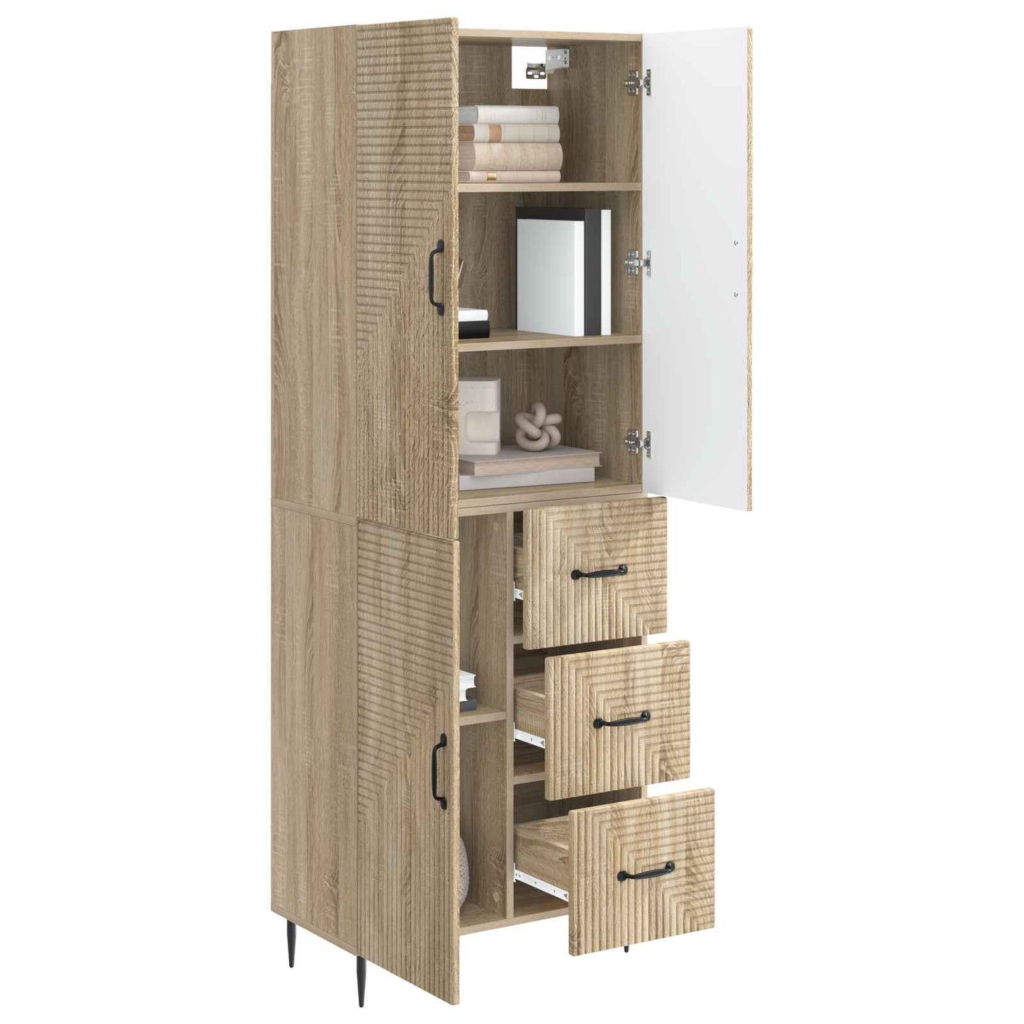 vidaXL Cabinet Set 2 pcs Sonoma Oak Engineered Wood
