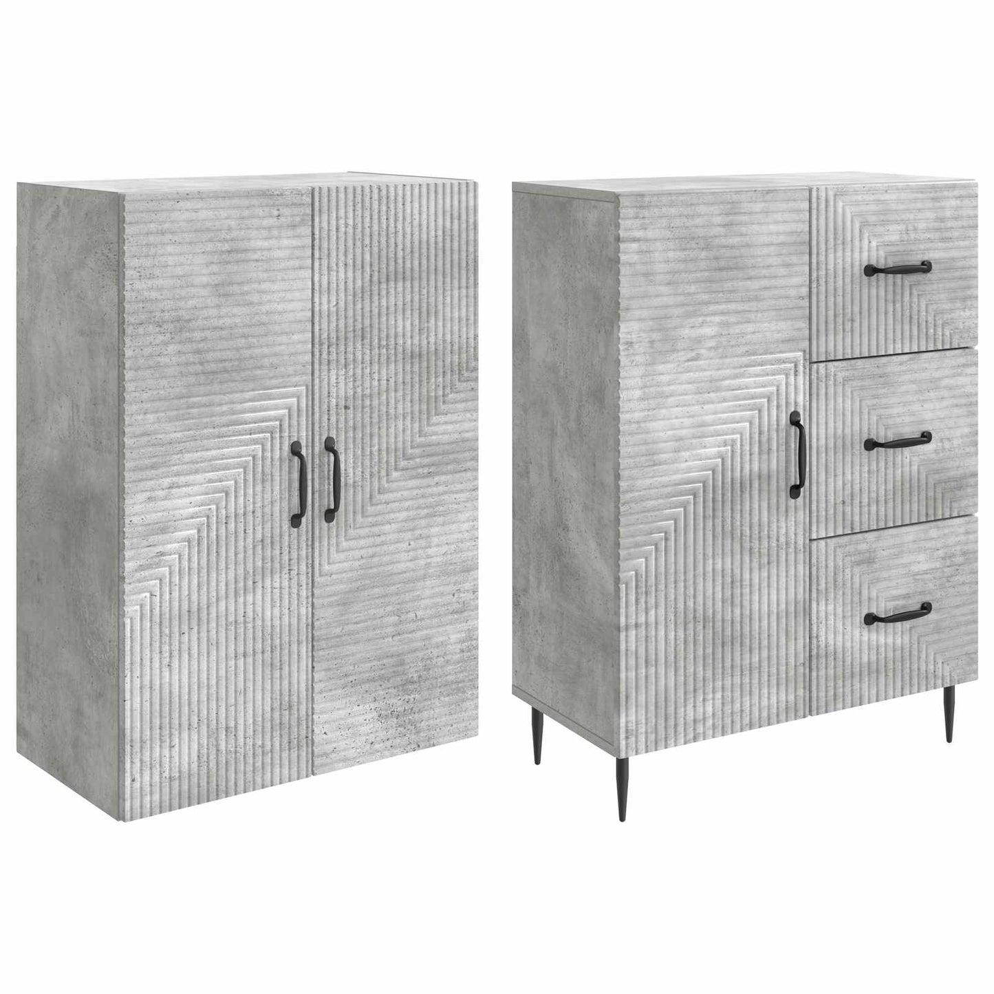 vidaXL Cabinet Set 2 pcs Concrete Grey Engineered Wood