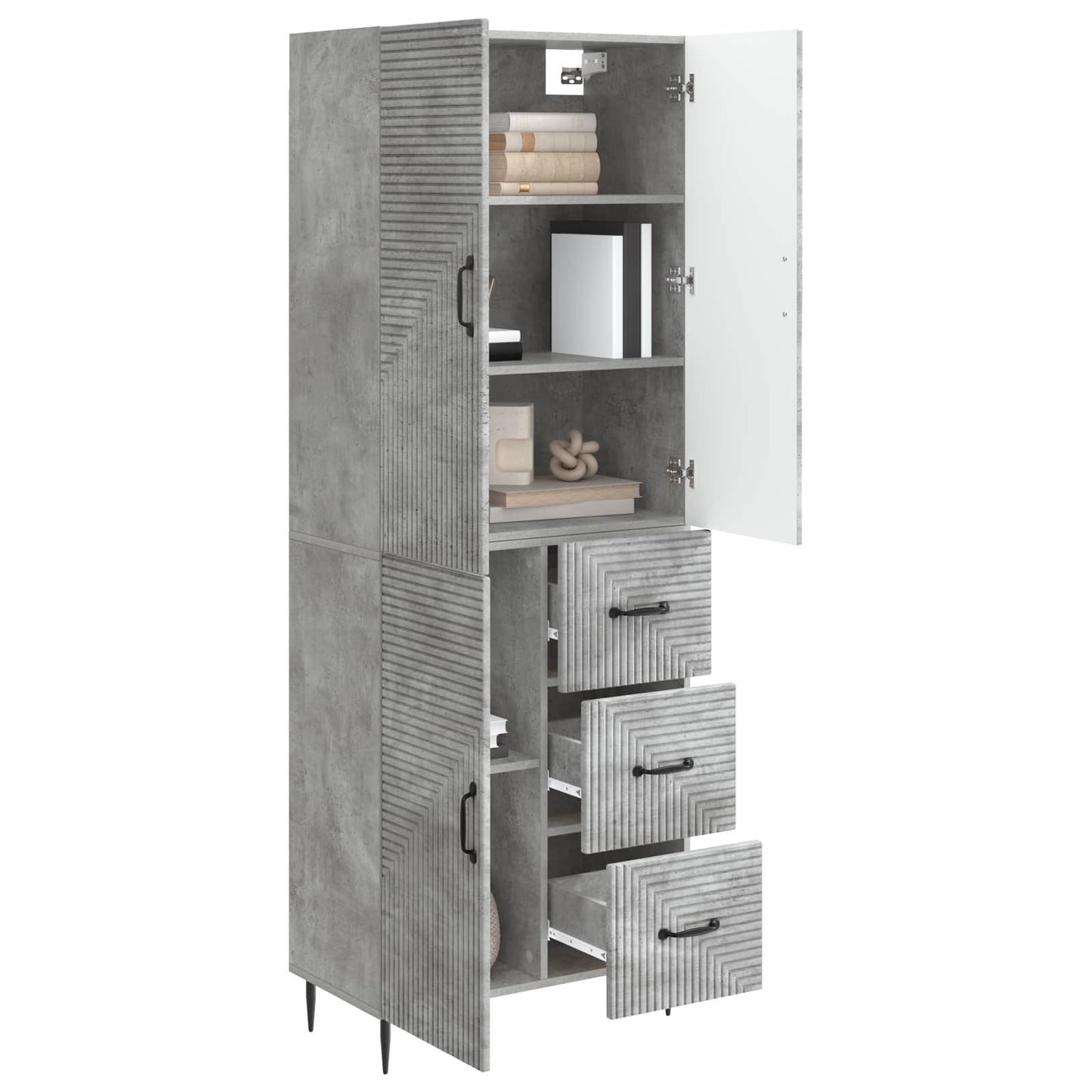 vidaXL Cabinet Set 2 pcs Concrete Grey Engineered Wood