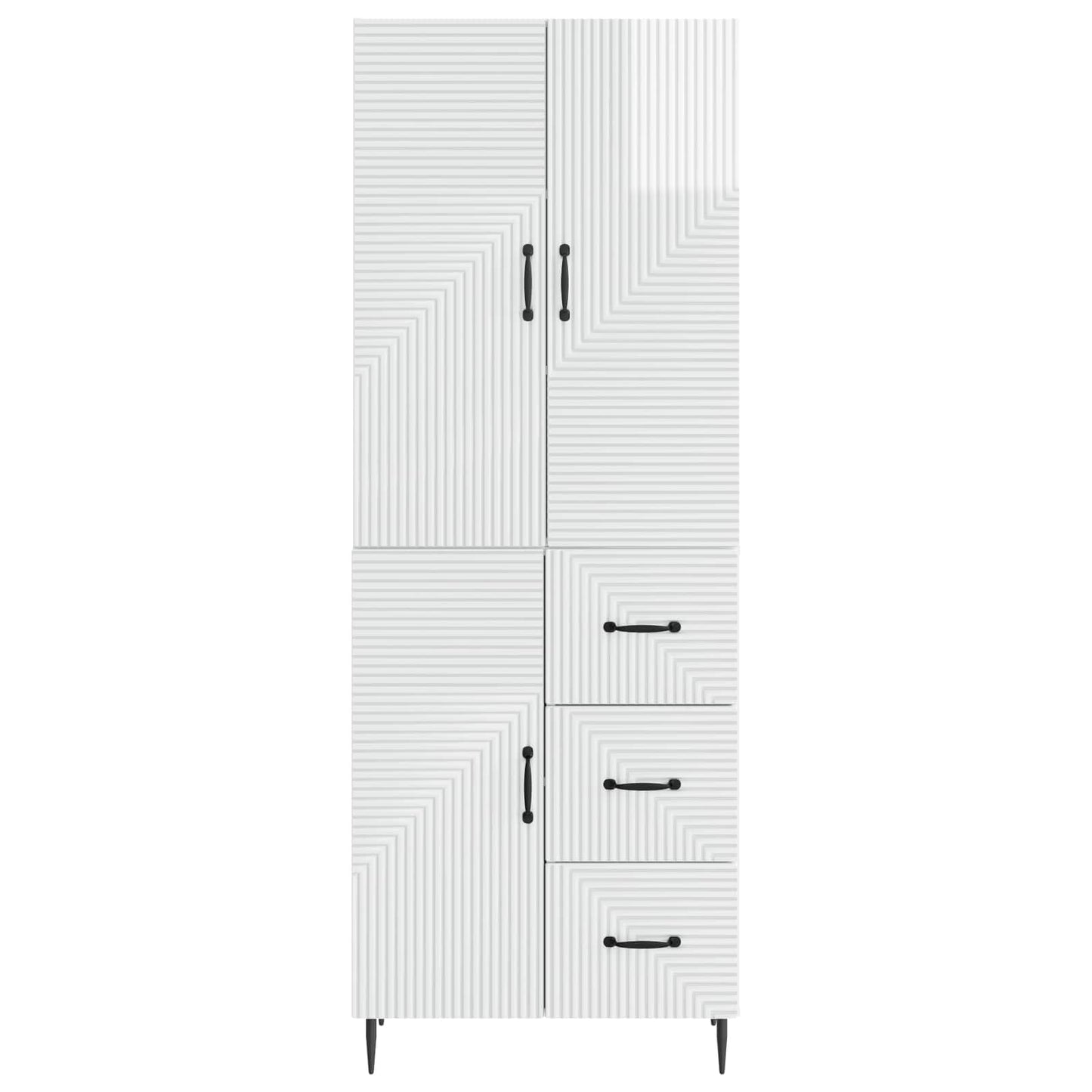 vidaXL Cabinet Set 2 pcs High Gloss White 66 x 34.5 x 89.5 cm