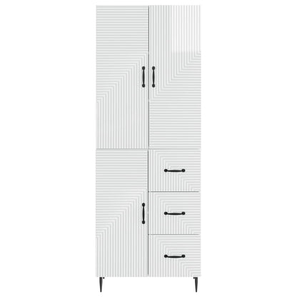 vidaXL Cabinet Set 2 pcs High Gloss White 66 x 34.5 x 89.5 cm