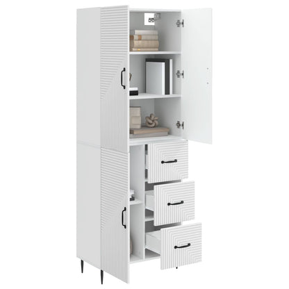 vidaXL Cabinet Set 2 pcs High Gloss White 66 x 34.5 x 89.5 cm