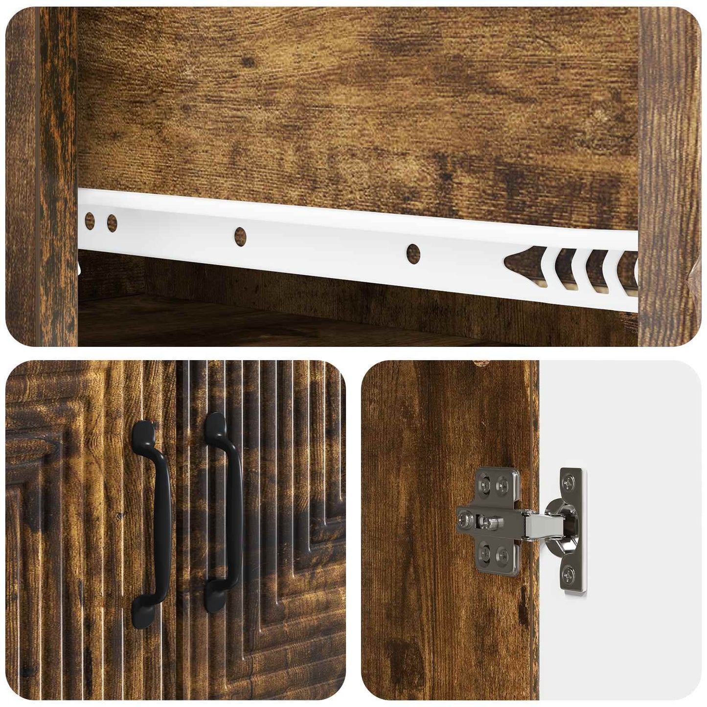 vidaXL Cabinet Set 2 pcs Smoked Oak Engineered Wood