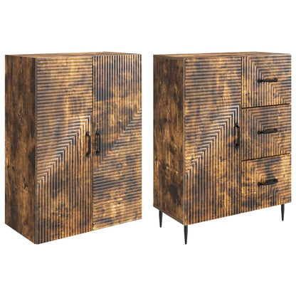 vidaXL Cabinet Set 2 pcs Smoked Oak Engineered Wood
