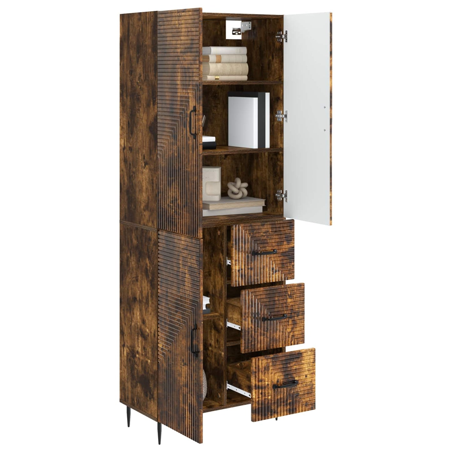 vidaXL Cabinet Set 2 pcs Smoked Oak Engineered Wood