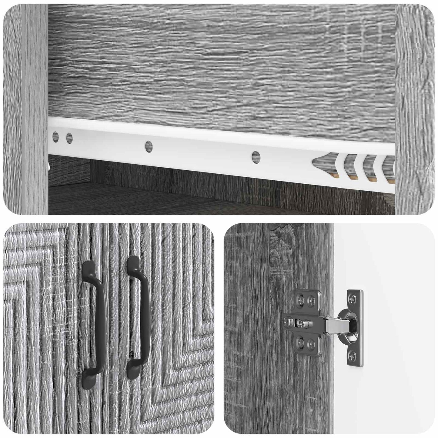 vidaXL Cabinet Set 2 pcs Grey Sonoma Engineered Wood