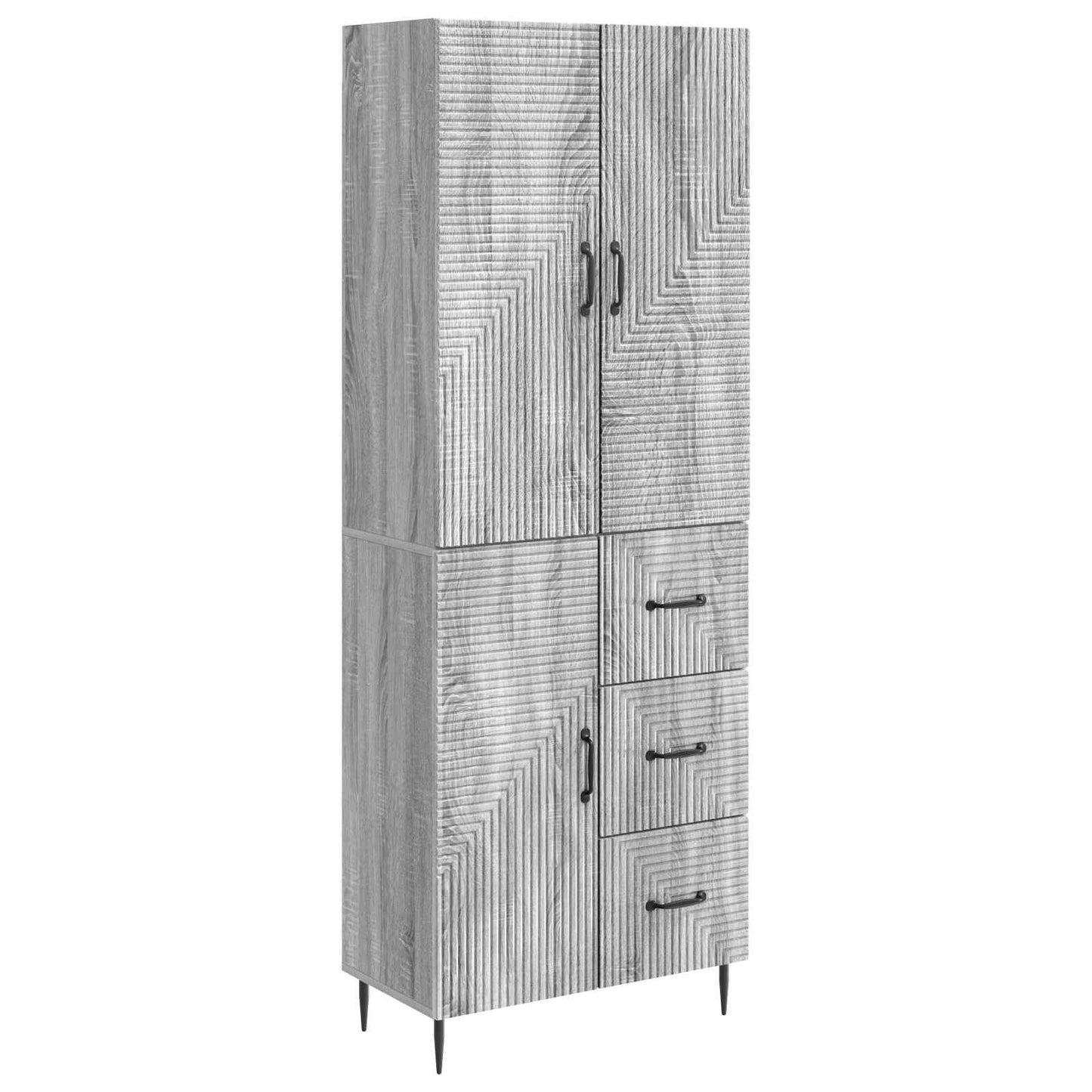 vidaXL Cabinet Set 2 pcs Grey Sonoma Engineered Wood