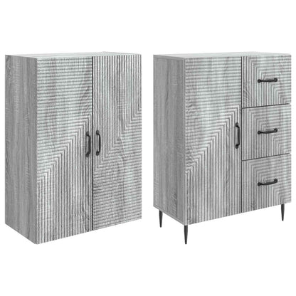 vidaXL Cabinet Set 2 pcs Grey Sonoma Engineered Wood