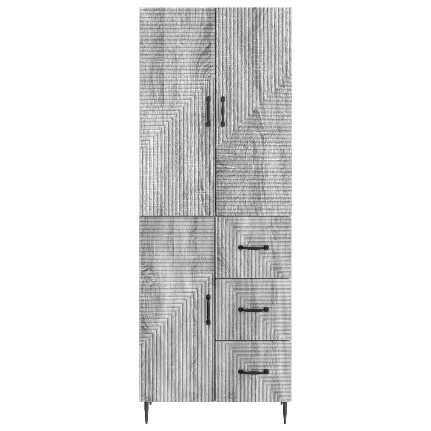 vidaXL Cabinet Set 2 pcs Grey Sonoma Engineered Wood