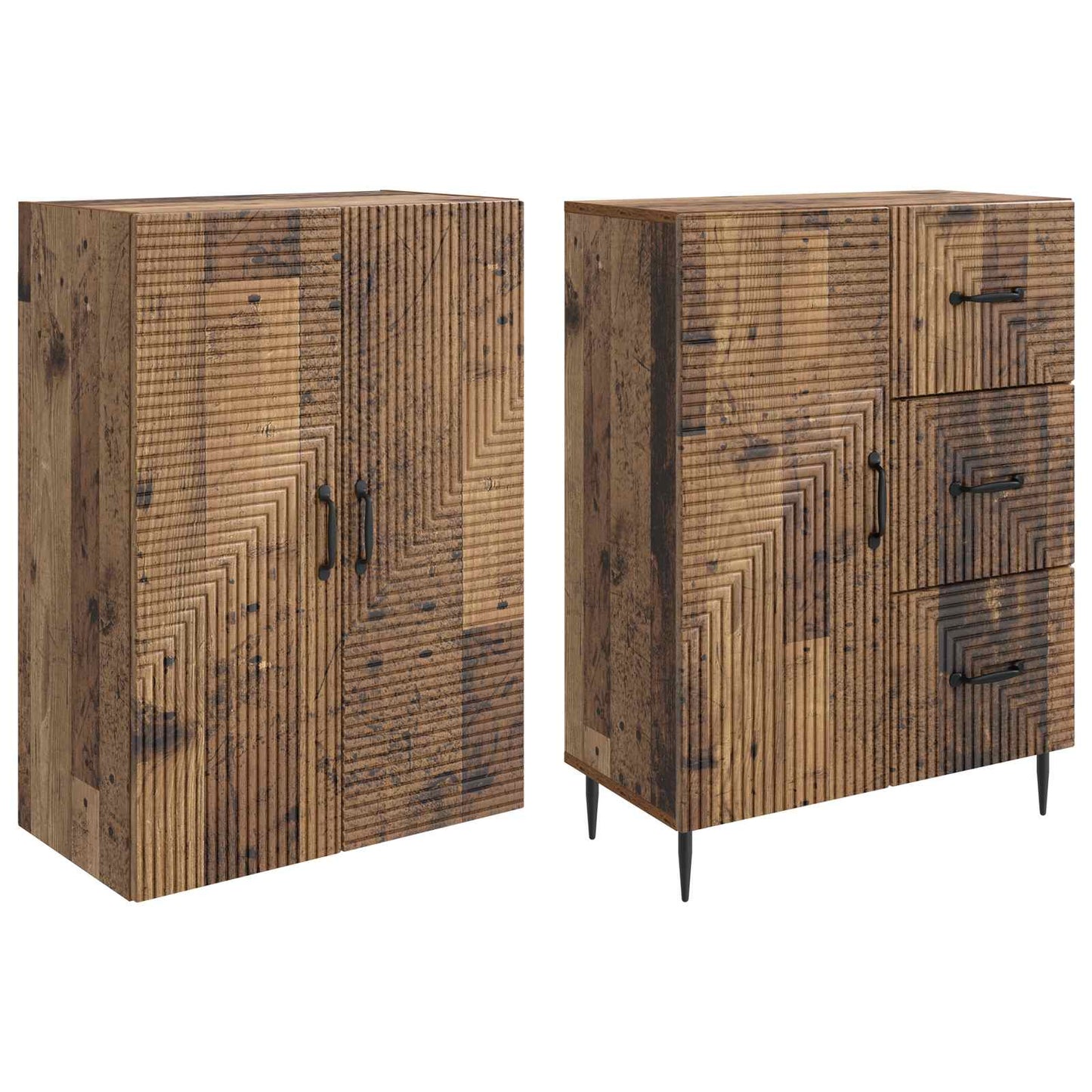 vidaXL Cabinet Set 2 pcs Old Wood Engineered Wood