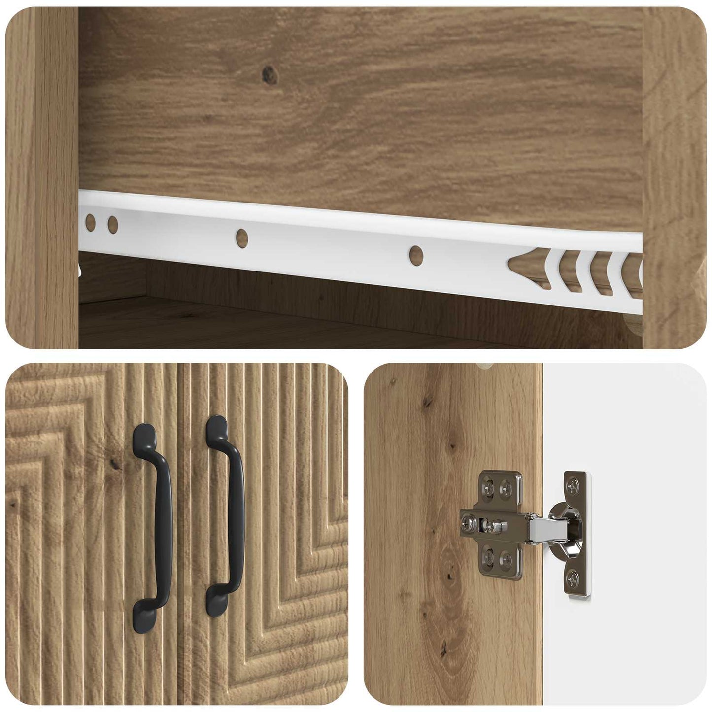 vidaXL Cabinet Set 2 pcs Artisan Oak Engineered Wood