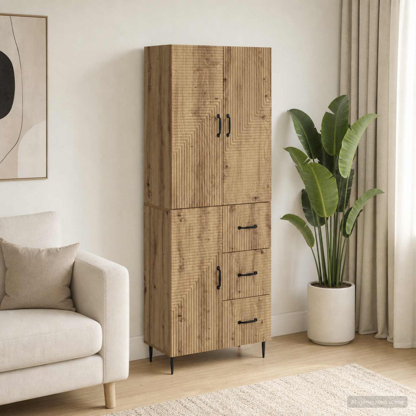 vidaXL Cabinet Set 2 pcs Artisan Oak Engineered Wood