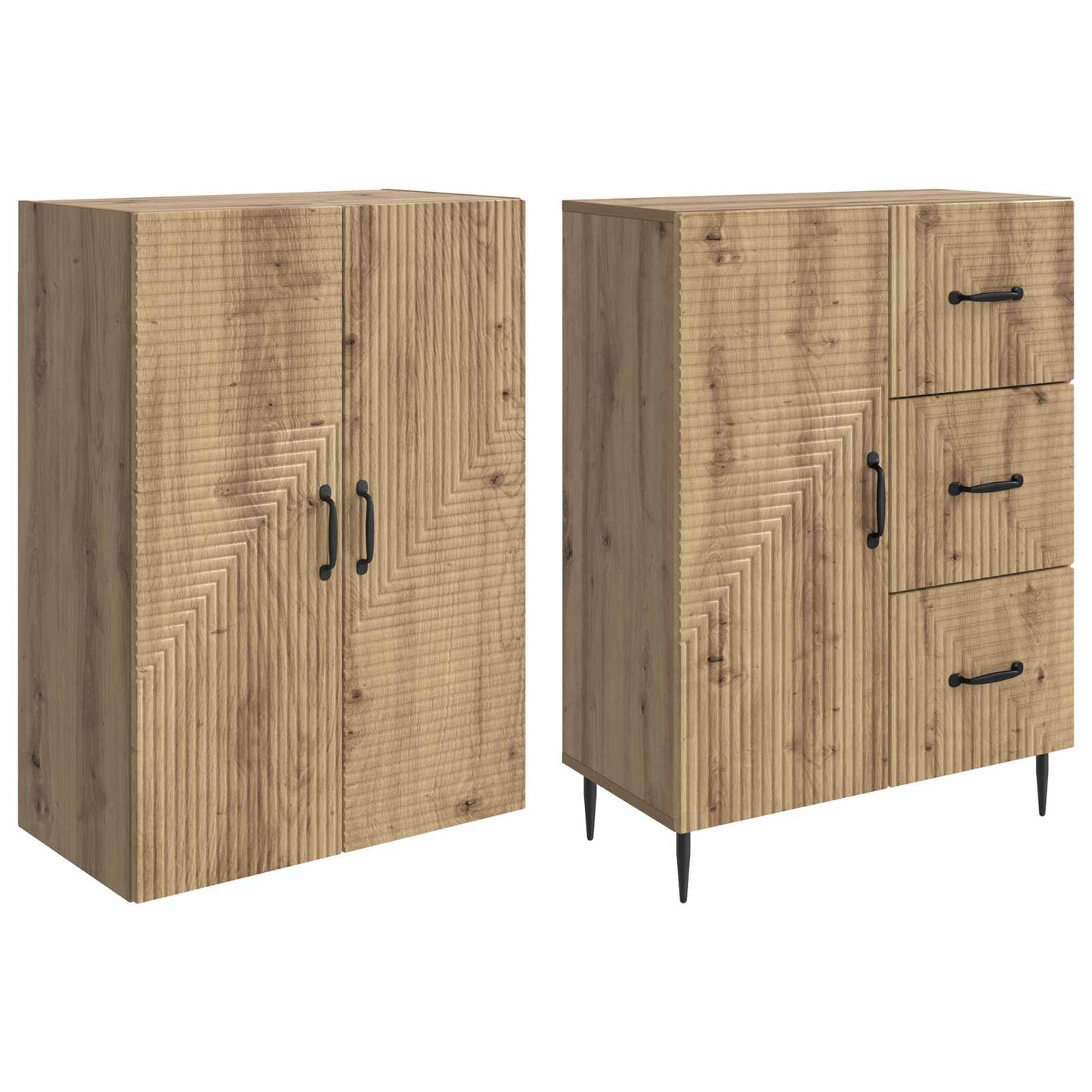 vidaXL Cabinet Set 2 pcs Artisan Oak Engineered Wood
