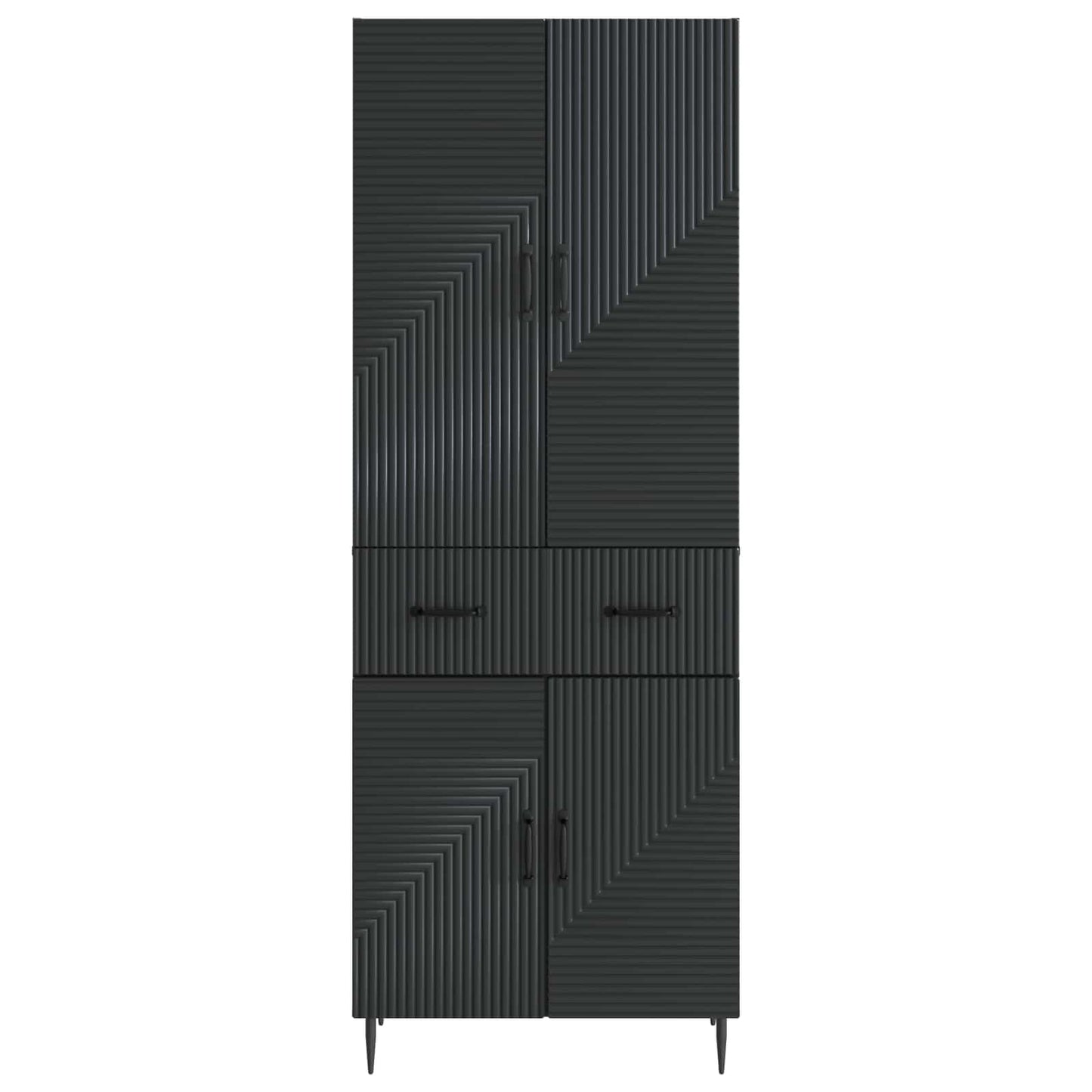 vidaXL Cabinet Set 2 pcs Black Engineered Wood