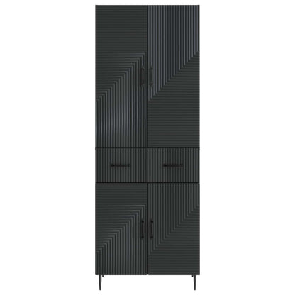 vidaXL Cabinet Set 2 pcs Black Engineered Wood