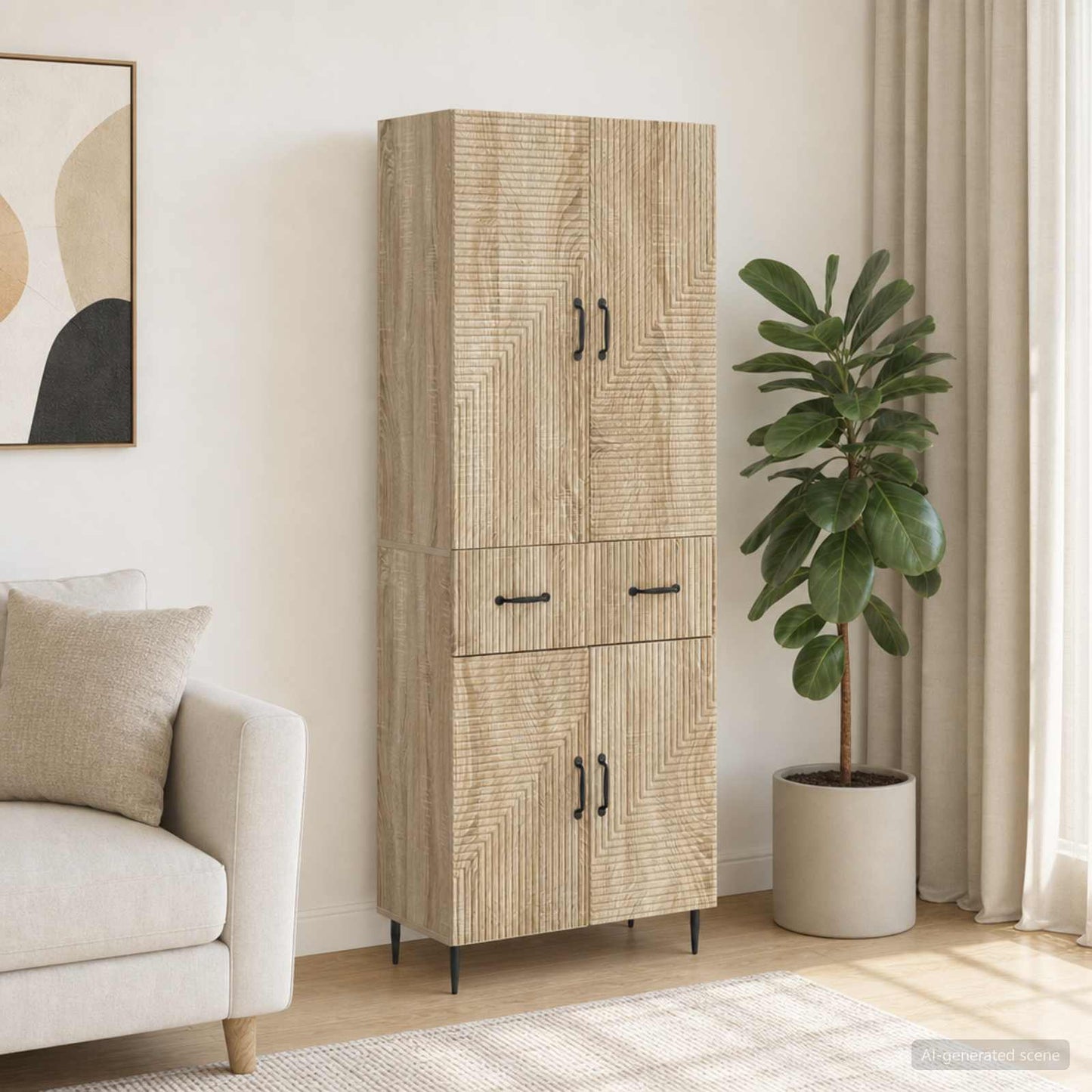 vidaXL Cabinet Set 2 pcs Sonoma Oak Engineered Wood