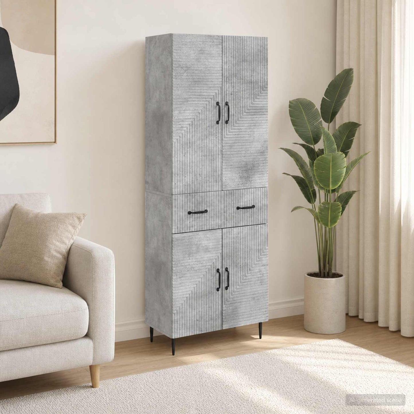 vidaXL Cabinet Set 2 pcs Concrete Grey Engineered Wood