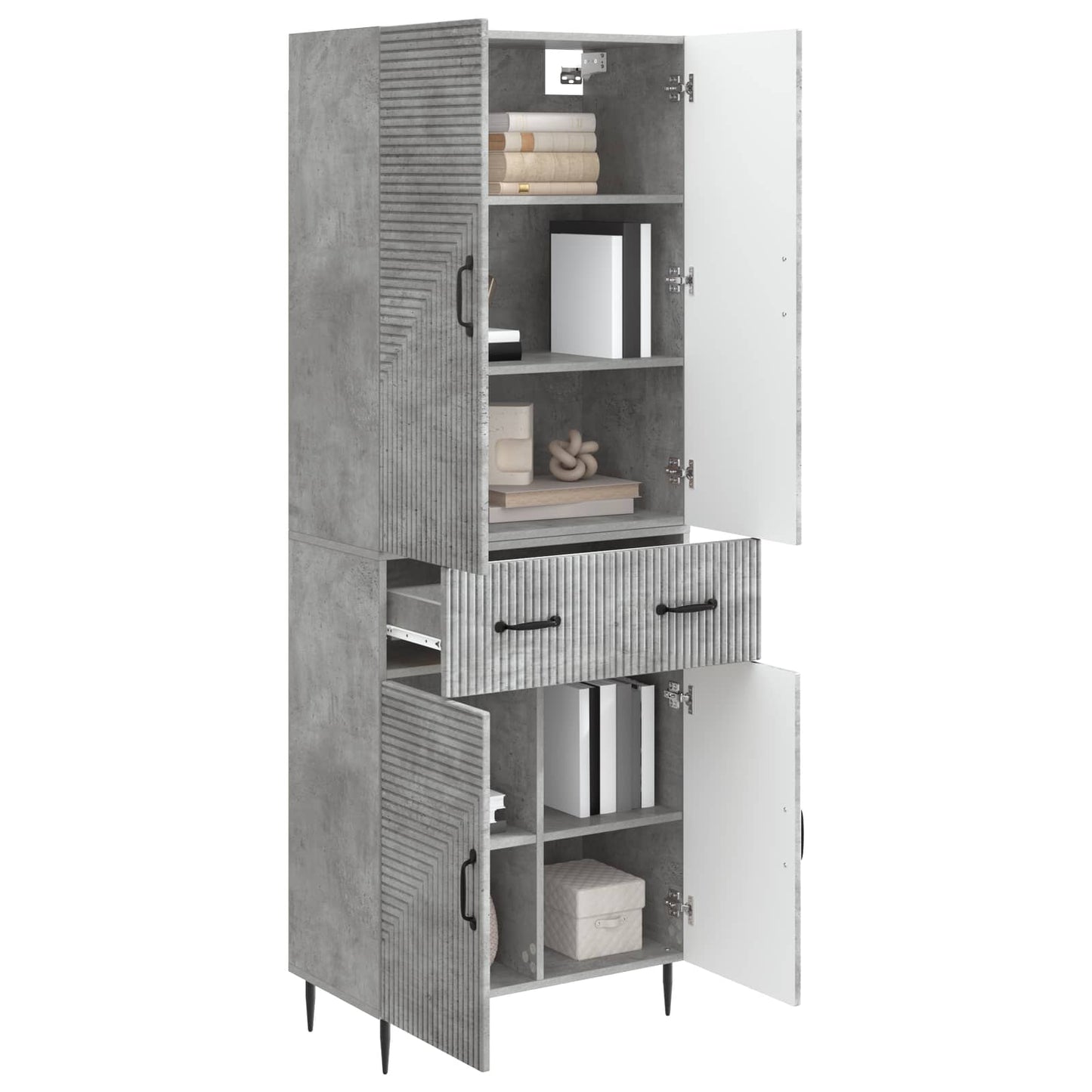 vidaXL Cabinet Set 2 pcs Concrete Grey Engineered Wood