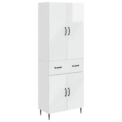 vidaXL Cabinet Set 2 pcs High Gloss White Engineered Wood